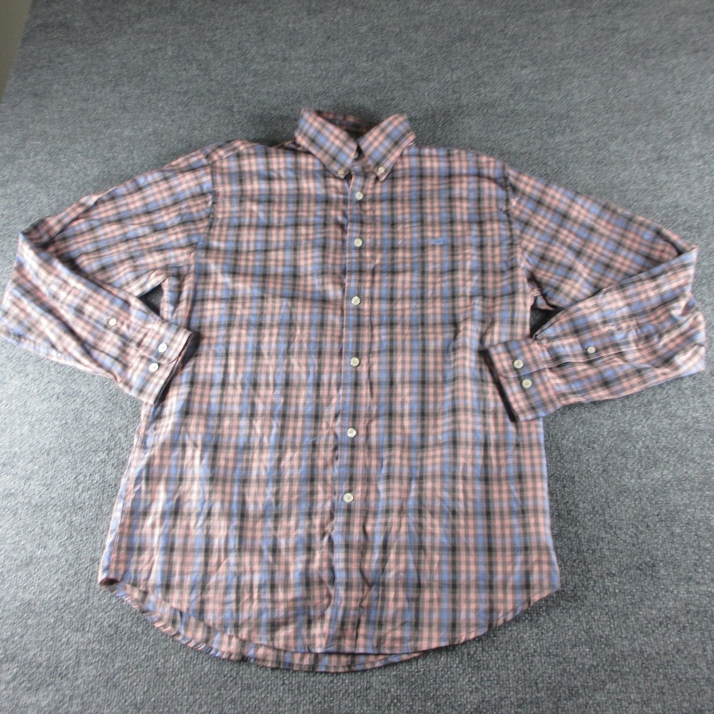Southern Marsh Shirt Mens M Plaid Check Long Sleeve Button Up Casual Cotton